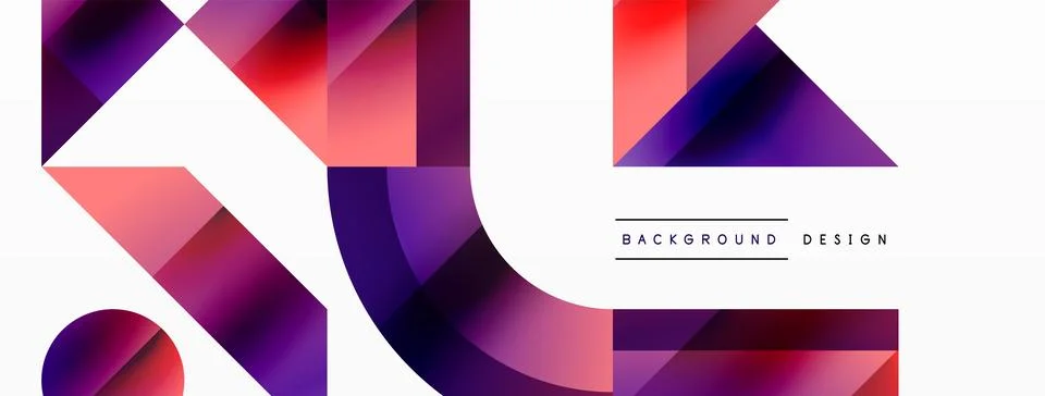 Glossy circle, square, triangle shapes minimalist geometric backdrop. Sleek 库存插图