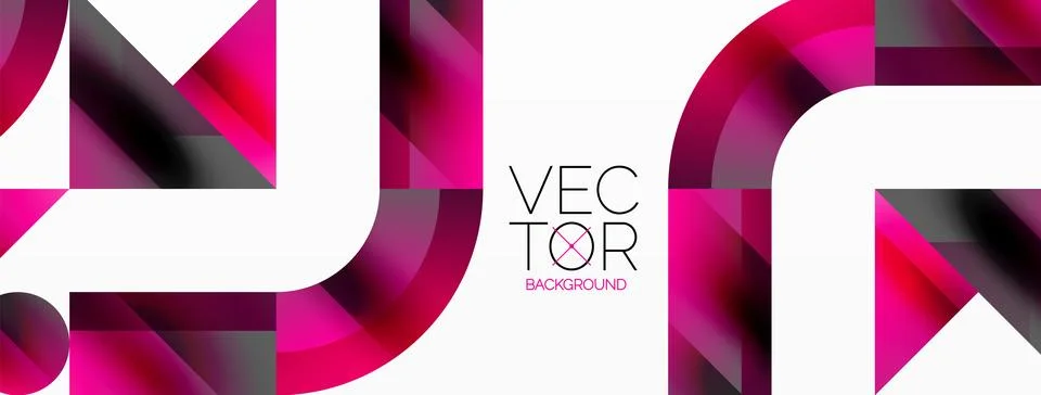 Glossy circle, square, triangle shapes minimalist geometric backdrop. Sleek Stock Illustration