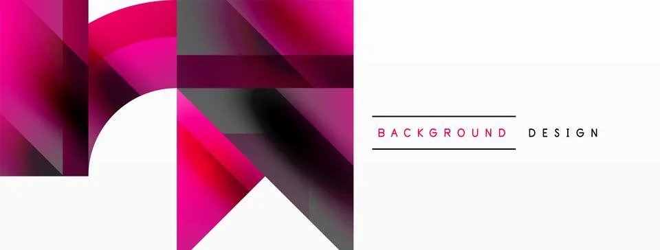 Glossy circle, square, triangle shapes minimalist geometric backdrop. Sleek 库存插图