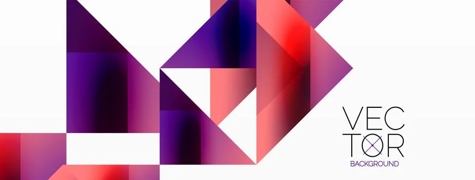 Glossy circle, square, triangle shapes minimalist geometric backdrop. Sleek Illustrazione stock