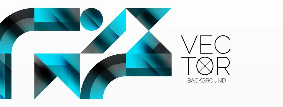 Glossy circle, square, triangle shapes minimalist geometric backdrop. Sleek Stock Illustration