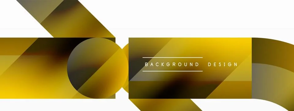 Glossy circle, square, triangle shapes minimalist geometric backdrop. Sleek 库存插图