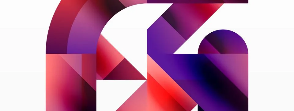 Glossy circle, square, triangle shapes minimalist geometric backdrop. Sleek Stock Illustration
