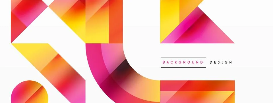 Glossy circle, square, triangle shapes minimalist geometric backdrop. Sleek Stock Illustration