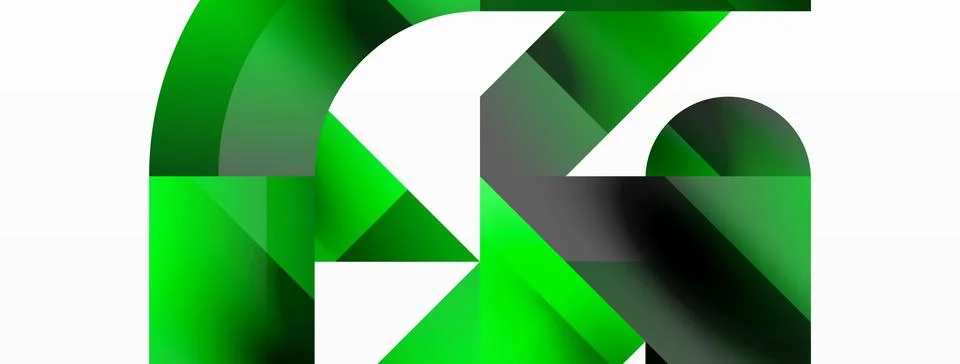Glossy circle, square, triangle shapes minimalist geometric backdrop. Sleek 库存插图