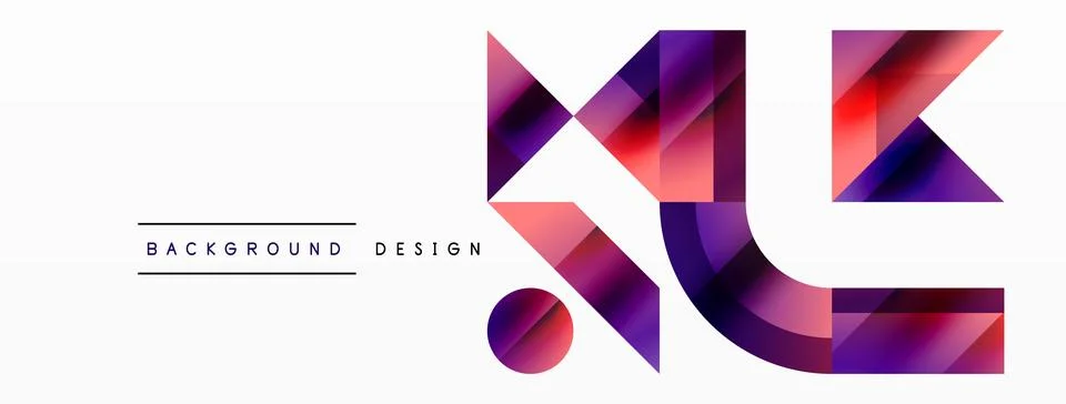 Glossy circle, square, triangle shapes minimalist geometric backdrop. Sleek Stock Illustration