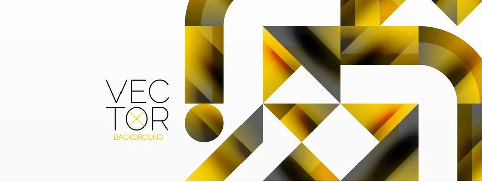 Glossy circle, square, triangle shapes minimalist geometric backdrop. Sleek Stockillustratie