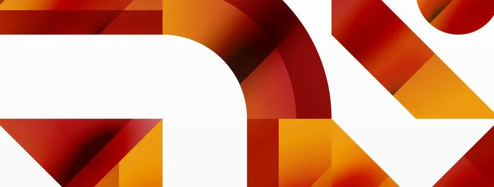 Glossy circle, square, triangle shapes minimalist geometric backdrop. Sleek Stock Illustration