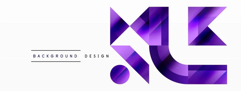 Glossy circle, square, triangle shapes minimalist geometric backdrop. Sleek 库存插图
