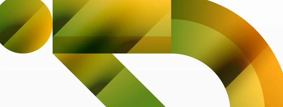 Glossy circle, square, triangle shapes minimalist geometric backdrop. Sleek Stock Illustration