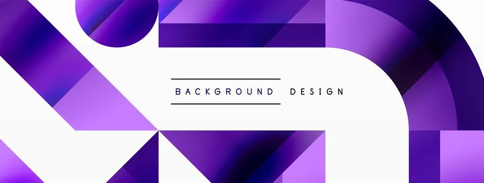 Glossy circle, square, triangle shapes minimalist geometric backdrop. Sleek 库存插图