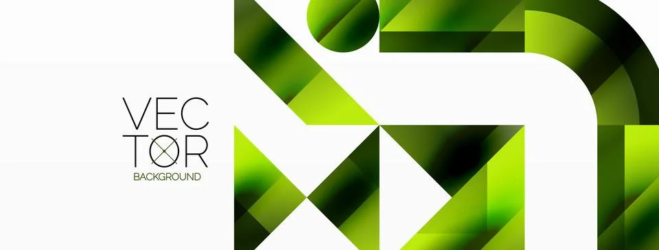 Glossy circle, square, triangle shapes minimalist geometric backdrop. Sleek Stockillustratie