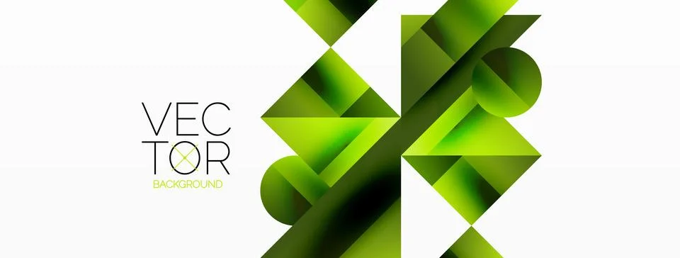 Glossy circle, square, triangle shapes minimalist geometric backdrop. Sleek Stock Illustration