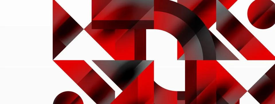 Glossy circle, square, triangle shapes minimalist geometric backdrop. Sleek イラスト素材