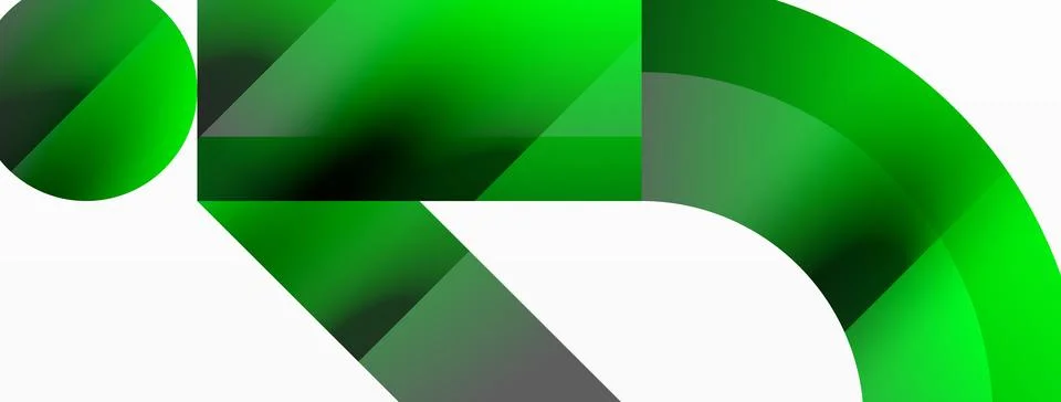 Glossy circle, square, triangle shapes minimalist geometric backdrop. Sleek 库存插图