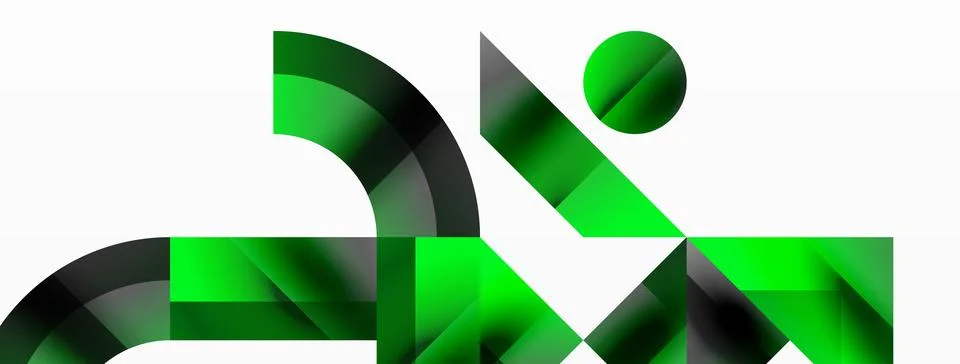 Glossy circle, square, triangle shapes minimalist geometric backdrop. Sleek 库存插图