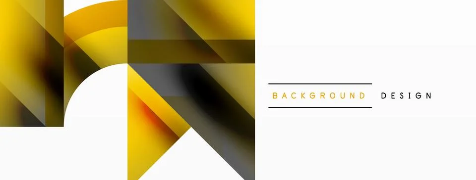 Glossy circle, square, triangle shapes minimalist geometric backdrop. Sleek Stock Illustration