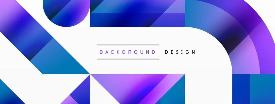 Glossy circle, square, triangle shapes minimalist geometric backdrop. Sleek Stock Illustration