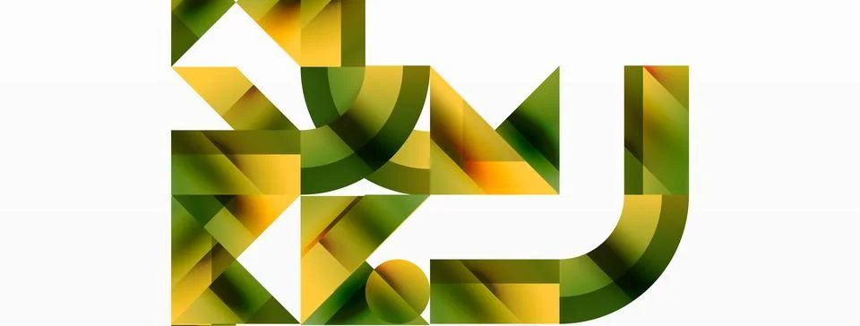 Glossy circle, square, triangle shapes minimalist geometric backdrop. Sleek Stock Illustration