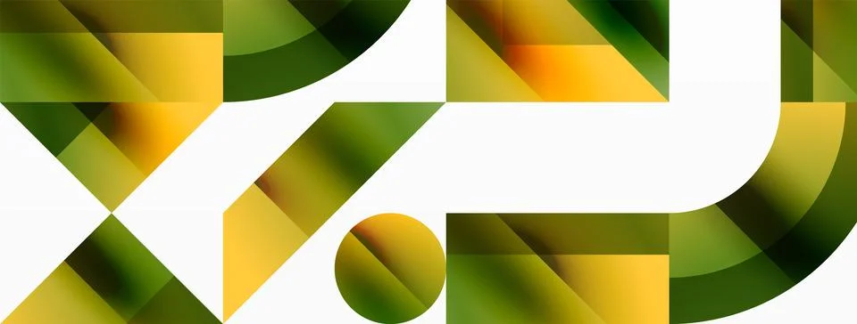 Glossy circle, square, triangle shapes minimalist geometric backdrop. Sleek 库存插图