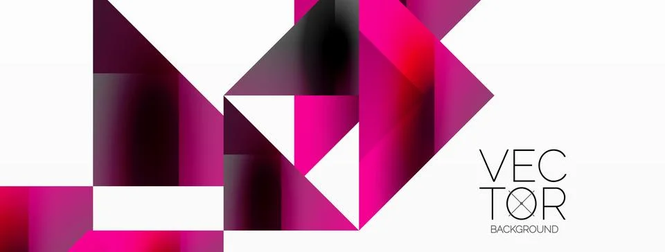 Glossy circle, square, triangle shapes minimalist geometric backdrop. Sleek 库存插图