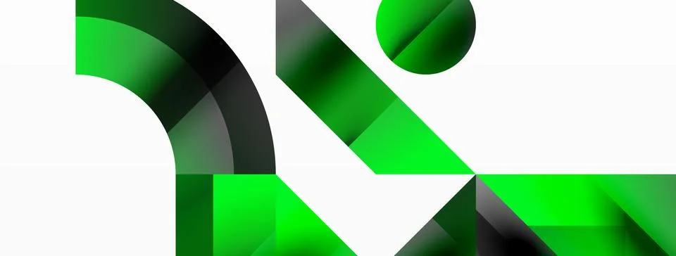 Glossy circle, square, triangle shapes minimalist geometric backdrop. Sleek イラスト素材