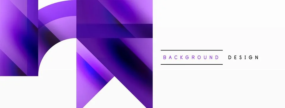 Glossy circle, square, triangle shapes minimalist geometric backdrop. Sleek Illustrazione stock