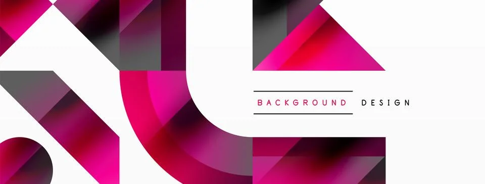 Glossy circle, square, triangle shapes minimalist geometric backdrop. Sleek 库存插图
