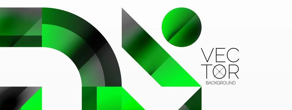 Glossy circle, square, triangle shapes minimalist geometric backdrop. Sleek 库存插图