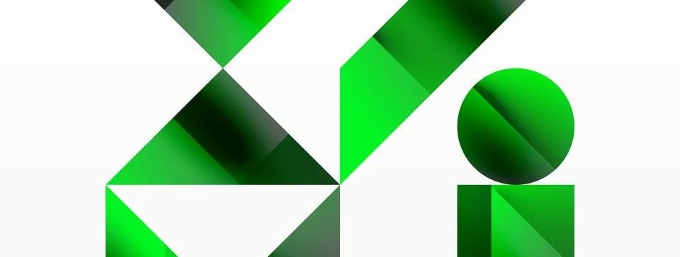 Glossy circle, square, triangle shapes minimalist geometric backdrop. Sleek イラスト素材