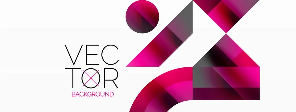 Glossy circle, square, triangle shapes minimalist geometric backdrop. Sleek 库存插图