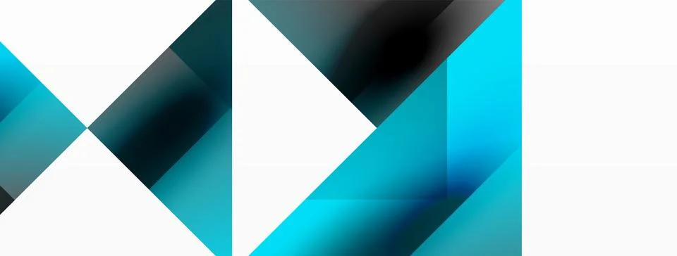 Glossy circle, square, triangle shapes minimalist geometric backdrop. Sleek Stock Illustration