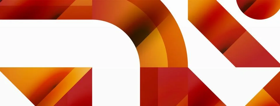 Glossy circle, square, triangle shapes minimalist geometric backdrop. Sleek Stock Illustration