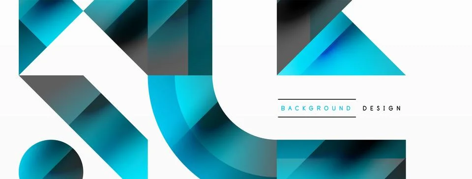 Glossy circle, square, triangle shapes minimalist geometric backdrop. Sleek Stock Illustration
