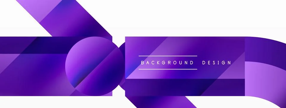 Glossy circle, square, triangle shapes minimalist geometric backdrop. Sleek Stock Illustration