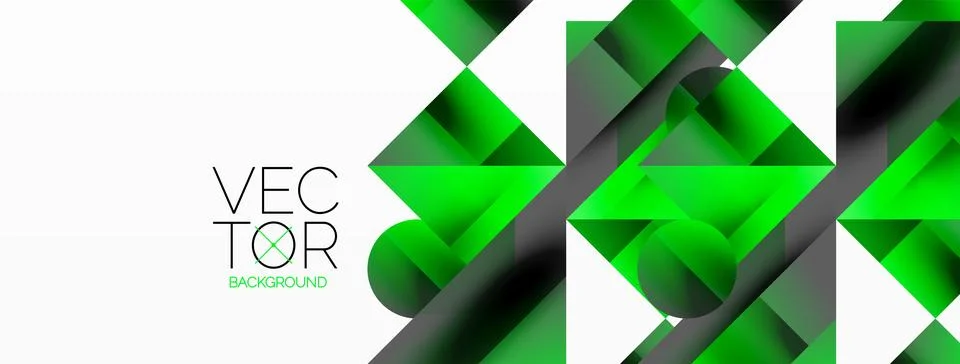 Glossy circle, square, triangle shapes minimalist geometric backdrop. Sleek 库存插图
