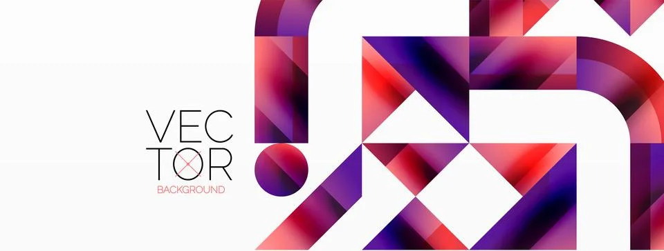 Glossy circle, square, triangle shapes minimalist geometric backdrop. Sleek Stock Illustration