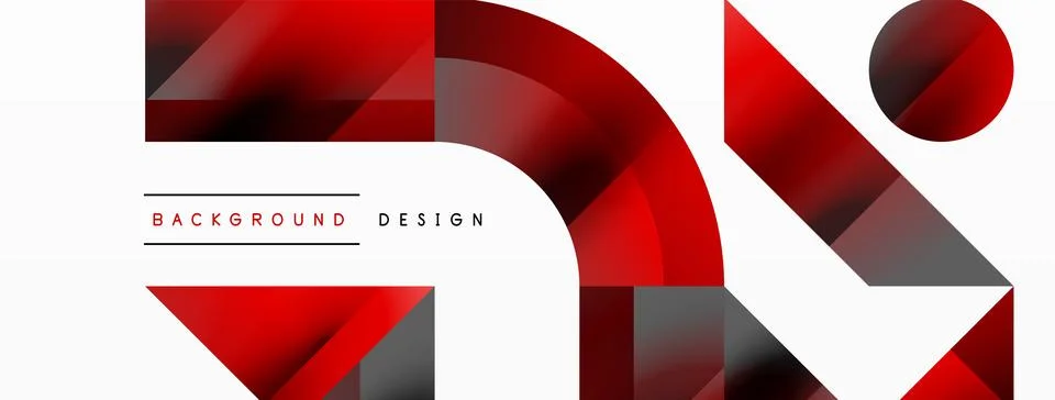 Glossy circle, square, triangle shapes minimalist geometric backdrop. Sleek Stockillustratie