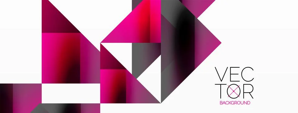 Glossy circle, square, triangle shapes minimalist geometric backdrop. Sleek Stock Illustration