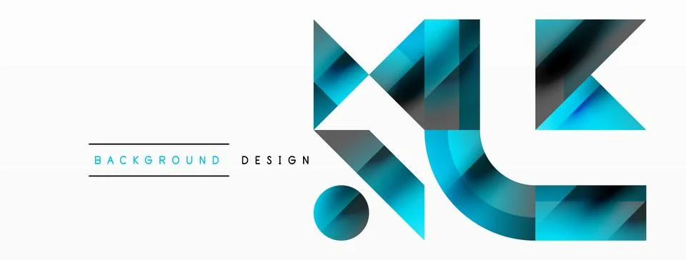 Glossy circle, square, triangle shapes minimalist geometric backdrop. Sleek Stock Illustration