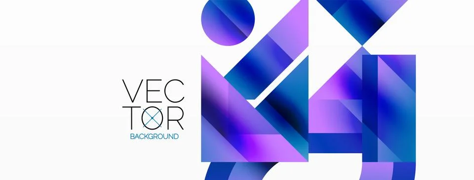Glossy circle, square, triangle shapes minimalist geometric backdrop. Sleek 库存插图