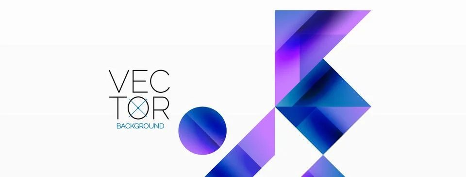 Glossy circle, square, triangle shapes minimalist geometric backdrop. Sleek Stock Illustration