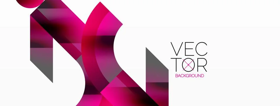 Glossy circle, square, triangle shapes minimalist geometric backdrop. Sleek Stock Illustration
