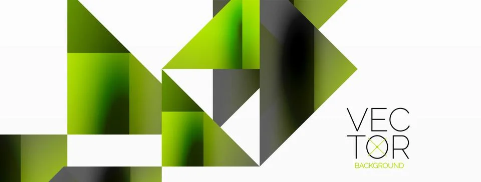 Glossy circle, square, triangle shapes minimalist geometric backdrop. Sleek Stock Illustration