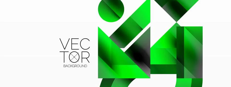 Glossy circle, square, triangle shapes minimalist geometric backdrop. Sleek Stock Illustration