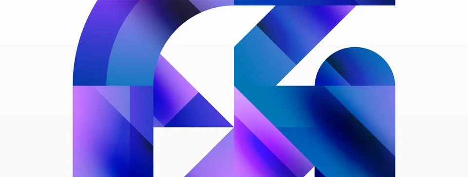Glossy circle, square, triangle shapes minimalist geometric backdrop. Sleek Illustrazione stock