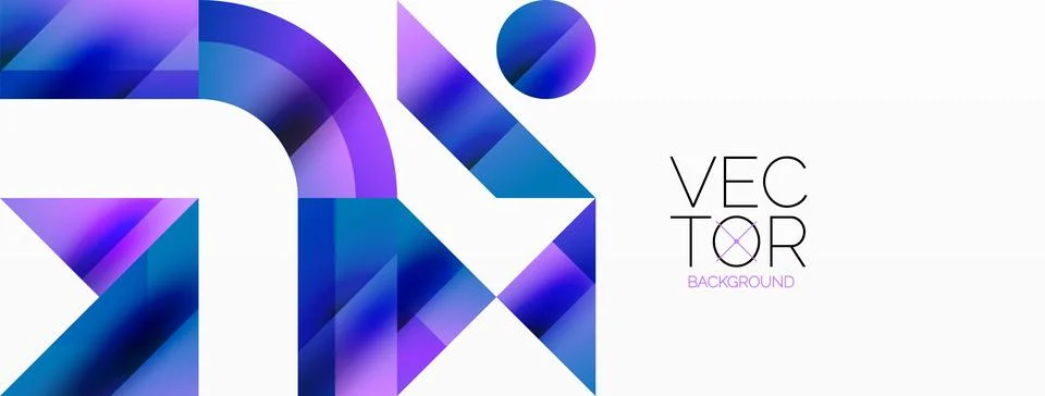 Glossy circle, square, triangle shapes minimalist geometric backdrop. Sleek Stock Illustration