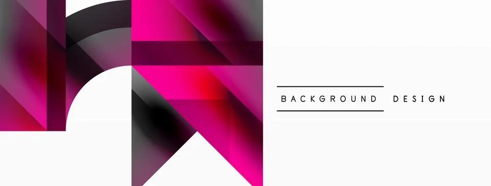 Glossy circle, square, triangle shapes minimalist geometric backdrop. Sleek Stock Illustration