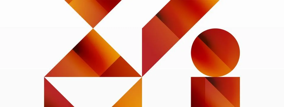 Glossy circle, square, triangle shapes minimalist geometric backdrop. Sleek 库存插图