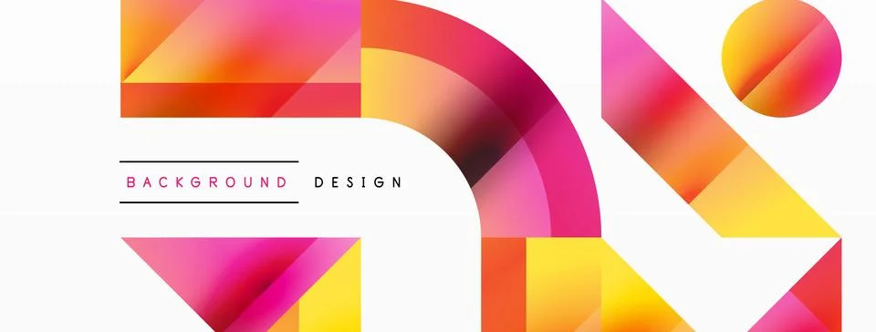 Glossy circle, square, triangle shapes minimalist geometric backdrop. Sleek イラスト素材